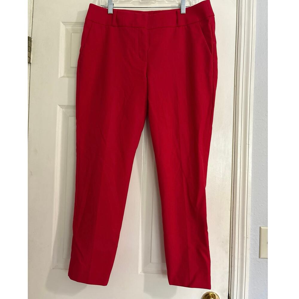 LOFT Julie Skinny Red Ankle Mid Rise Cropped Pants, size 12